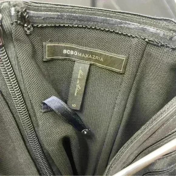 BCBG MAXAZRIA‎ Women's Size 10 Smoke Combo Poly Contrast Strapless Dress - Picture 2 of 8